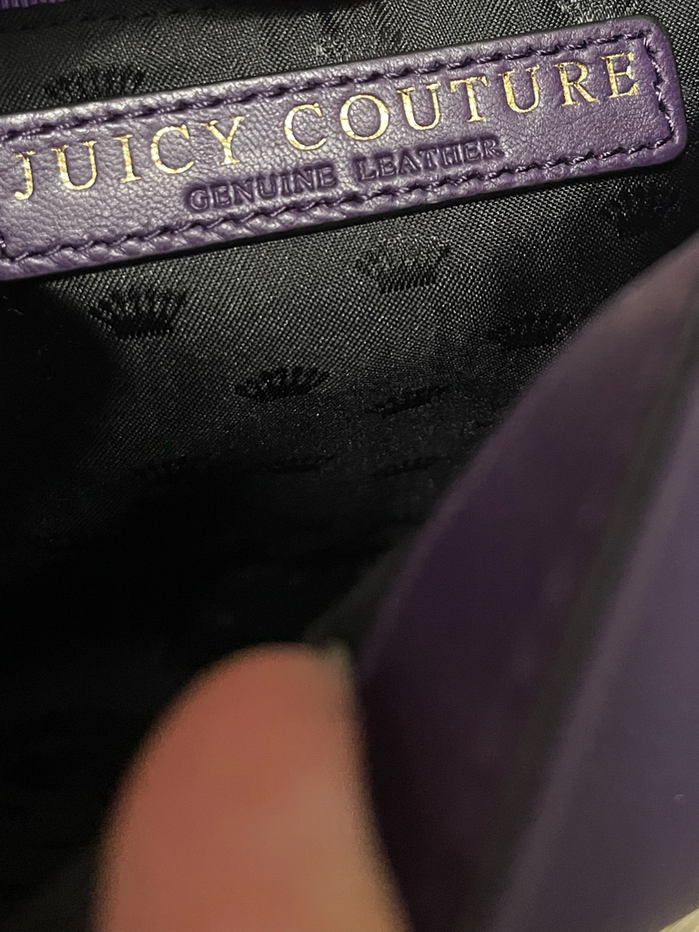 Vintage Juicy Couture Olvera Purple Carved Leather Crossbody Bag Y2K - Picture 7 of 14